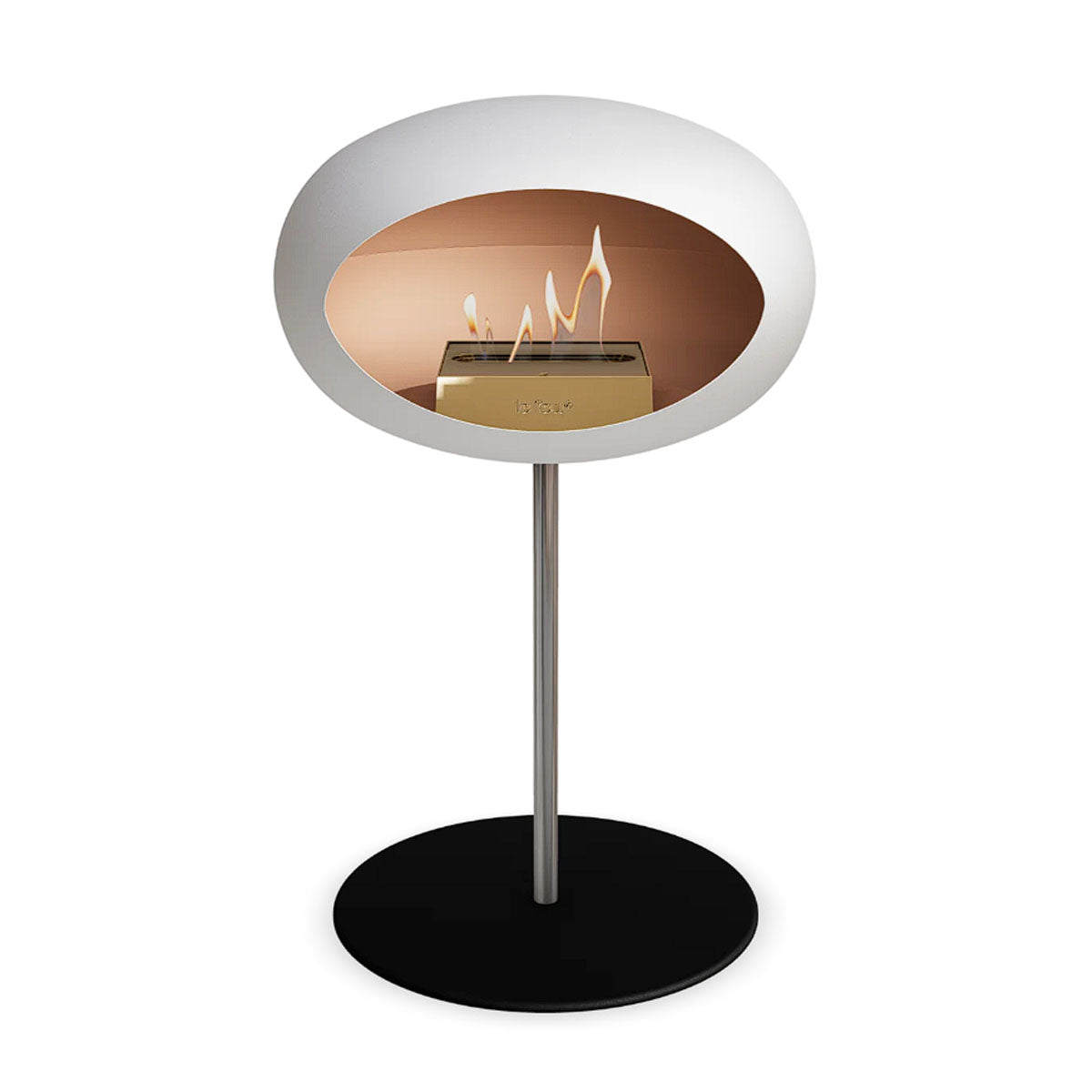 Le Feu Ground Steel Low - White - 25mm Pole Width