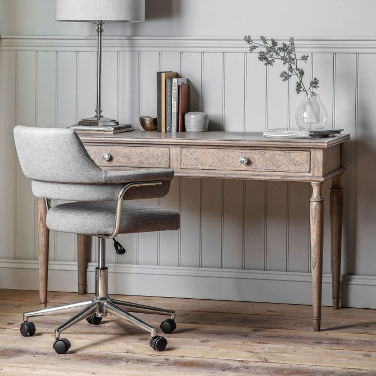 Gallery Direct Mustique 2 Drawer Desk 1300x600x780mm
