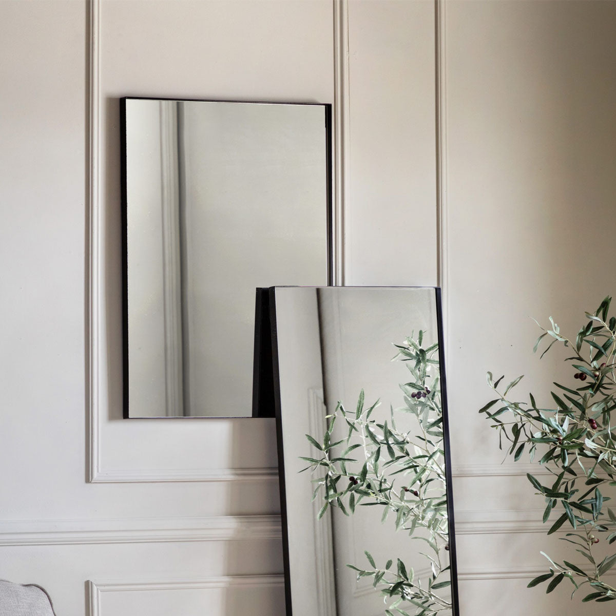 Gallery Direct Hurston Mirror Black 600x30x900mm