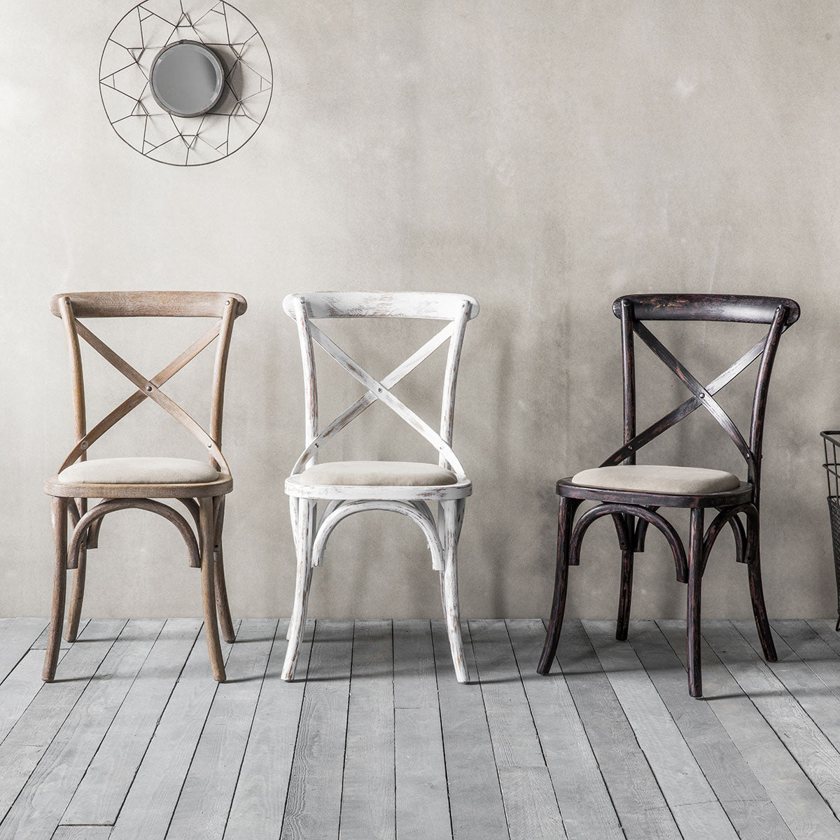 Gallery Direct Cafe Chair Black Linen 470x560x880mm (2pk)