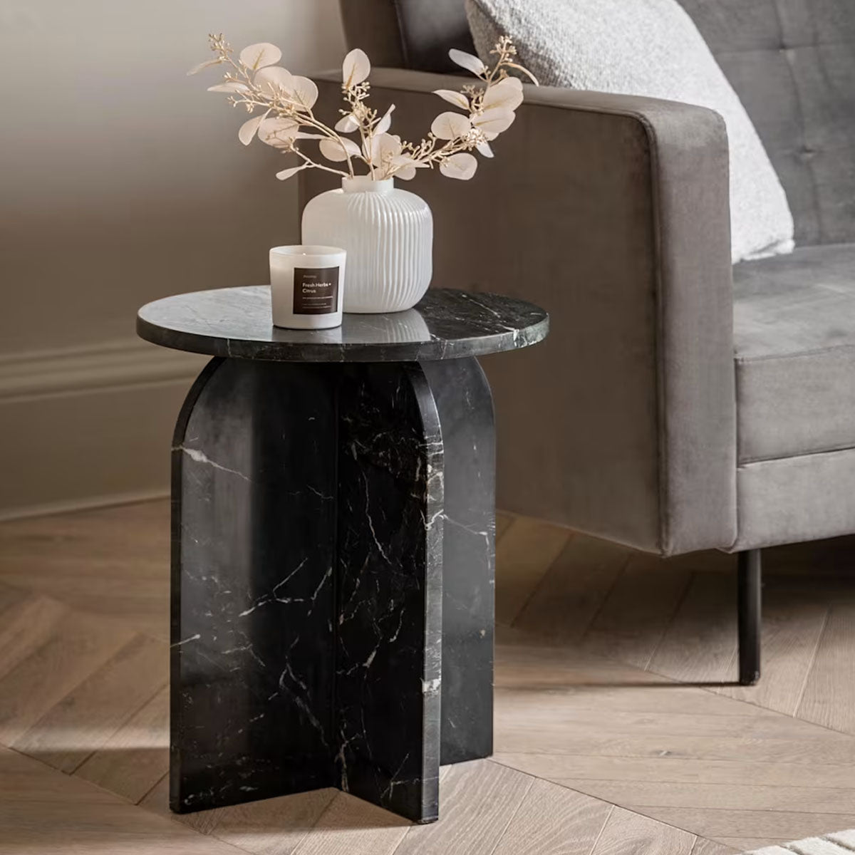 Gallery Direct Amalfi Side Table Black 400x400x500mm
