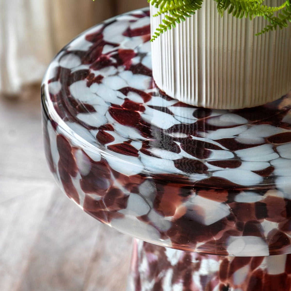 Gallery Direct Murano Side Table Leopard 395x395x465mm