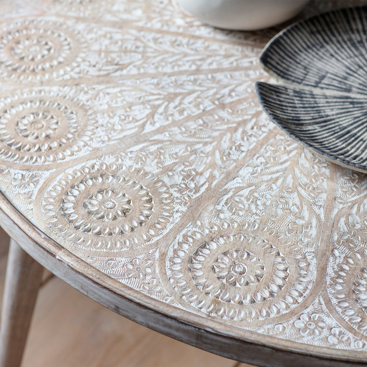 Gallery Direct Agra Coffee Table Natural White 910x910x460mm