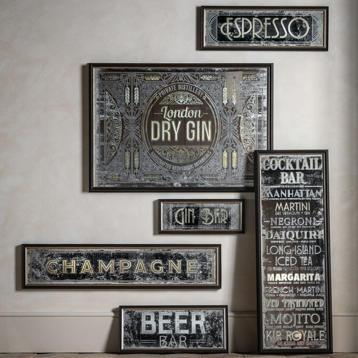 Gallery Direct London Dry Gin Mirror 1000x700mm