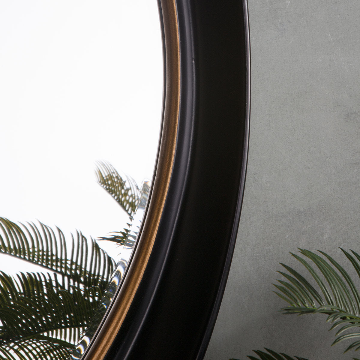 Gallery Direct Fiddock Mirror Black and Gold 1000x85x770mm