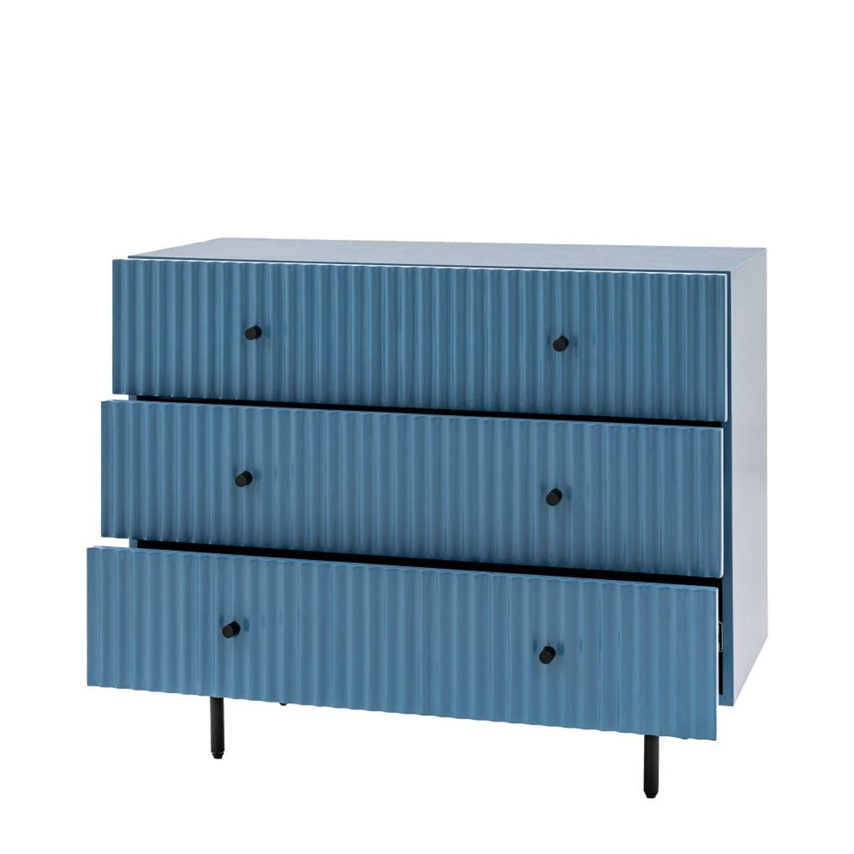 Gallery Direct Buckhurst 3 Drawer Chest Blue 400x900x750mm