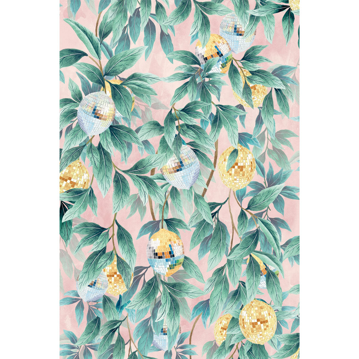 Brand McKenzie Disco Lemons Wallpaper - Dusty Teal