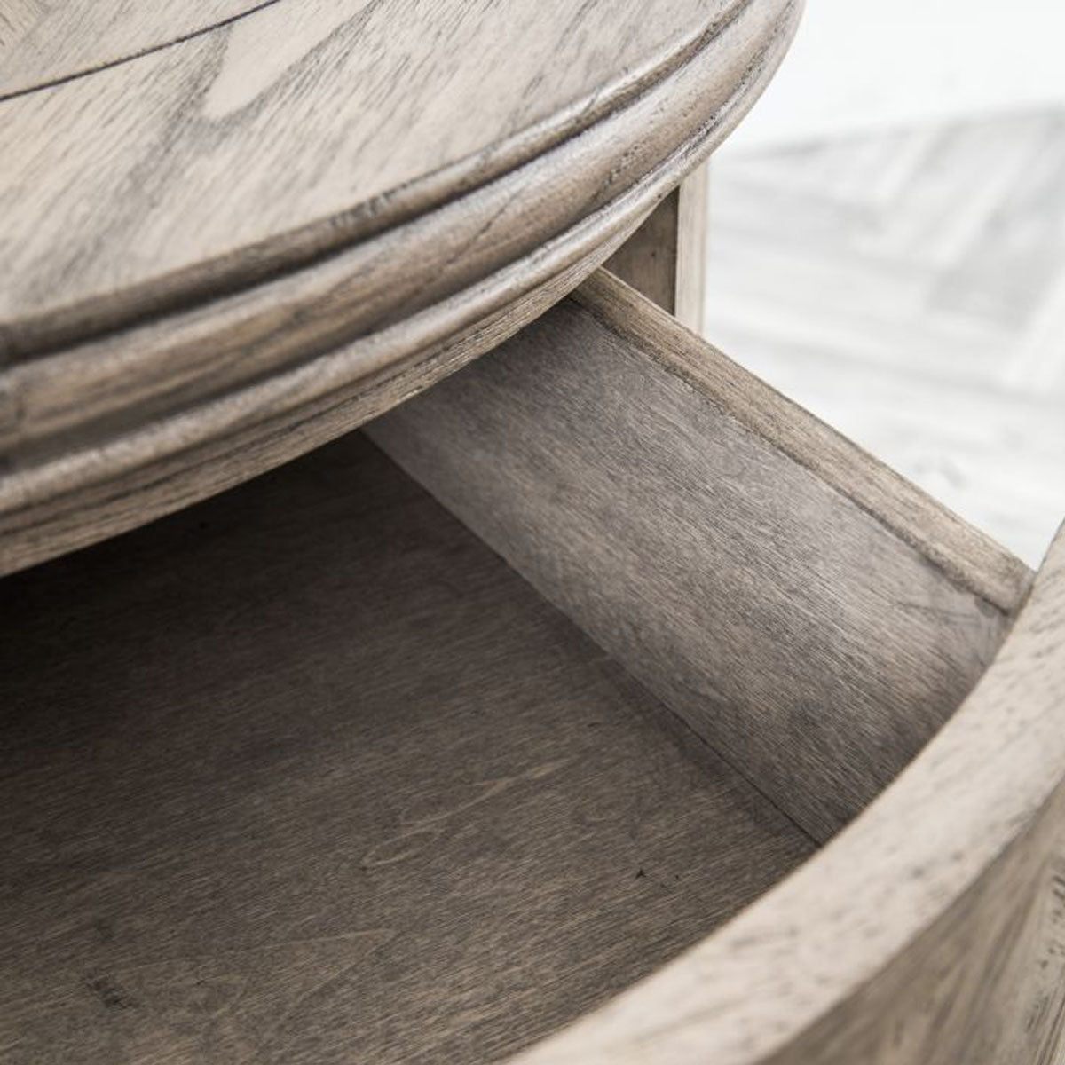 Gallery Direct Mustique Round 1 Drawer Side Table 500x500x550mm