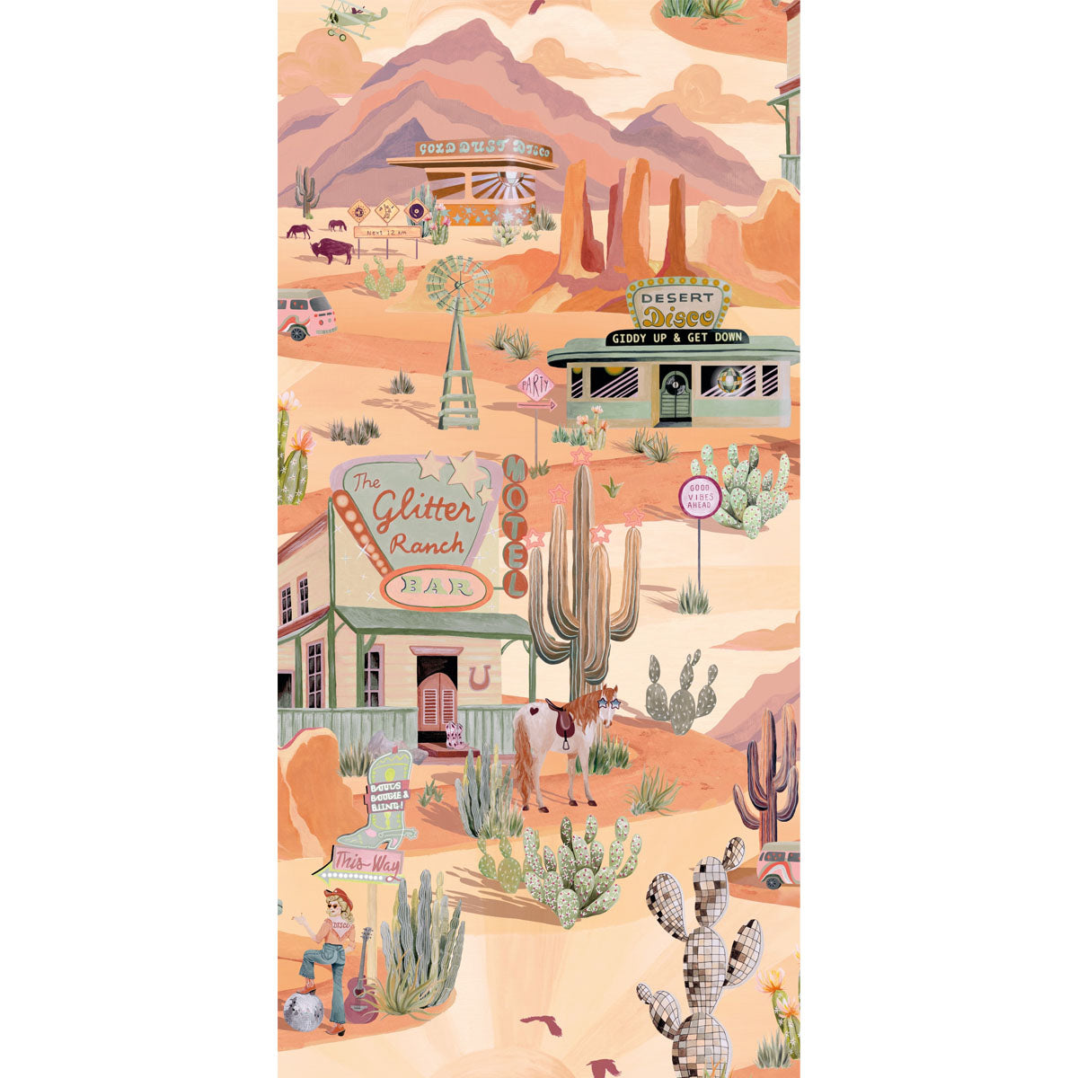 Brand McKenzie The Glitter Ranch Wallpaper - Desert Tan