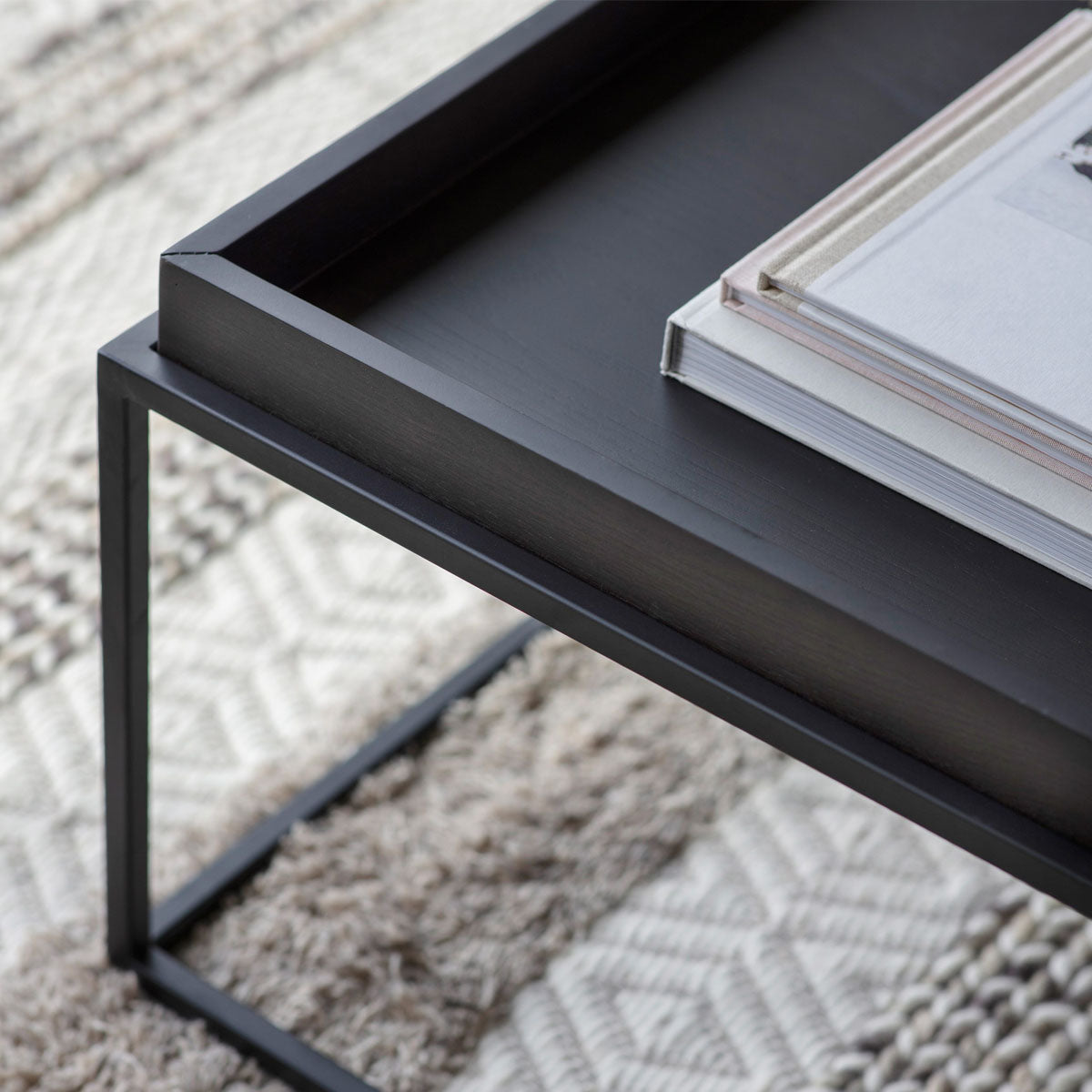 Gallery Direct Forden Tray Coffee Table Black 900x600x400mm