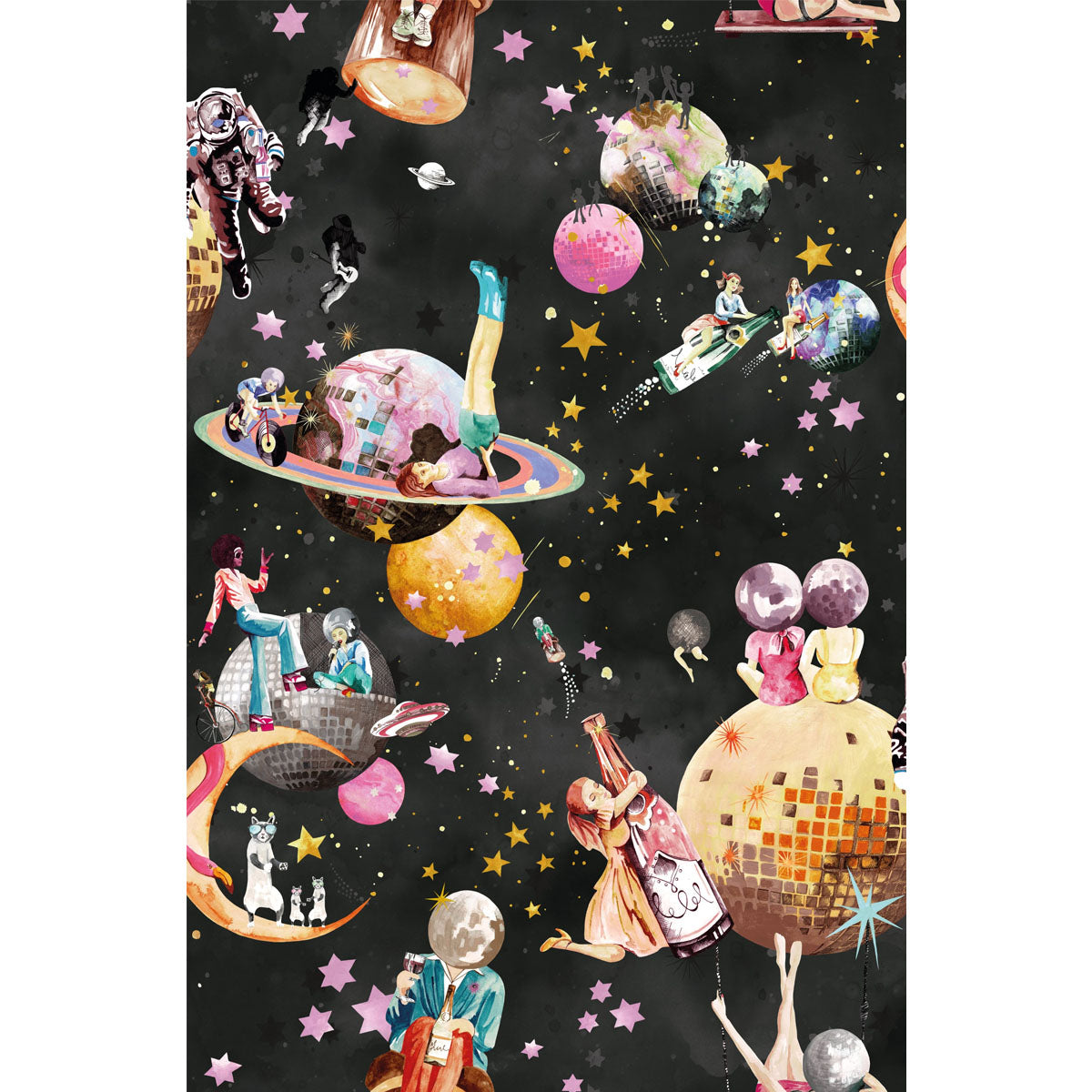 Brand McKenzie Cosmic Groove Wallpaper - Charcoal