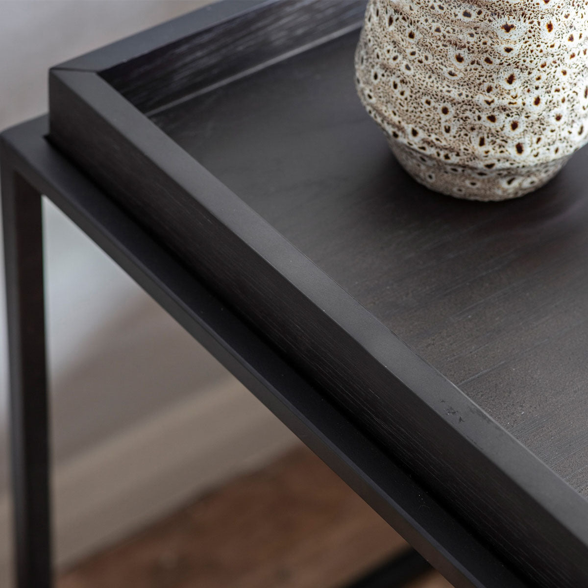 Gallery Direct Forden Tray Side Table Black 550x550x600mm