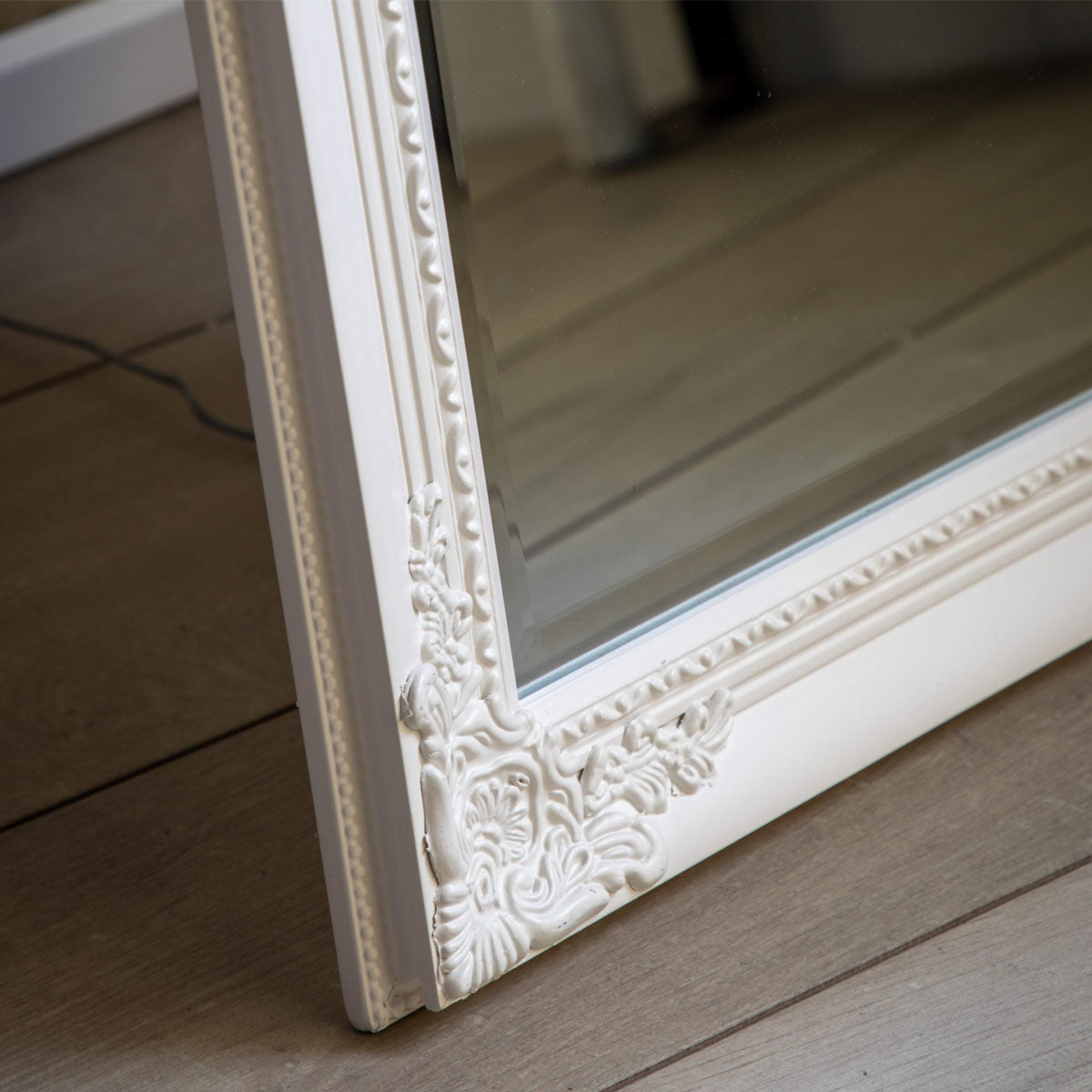 Gallery Direct Lambeth Wood Cheval Mirror White 1790x455mm