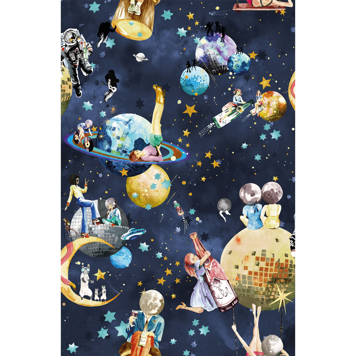 Brand McKenzie Cosmic Groove Wallpaper - Midnight
