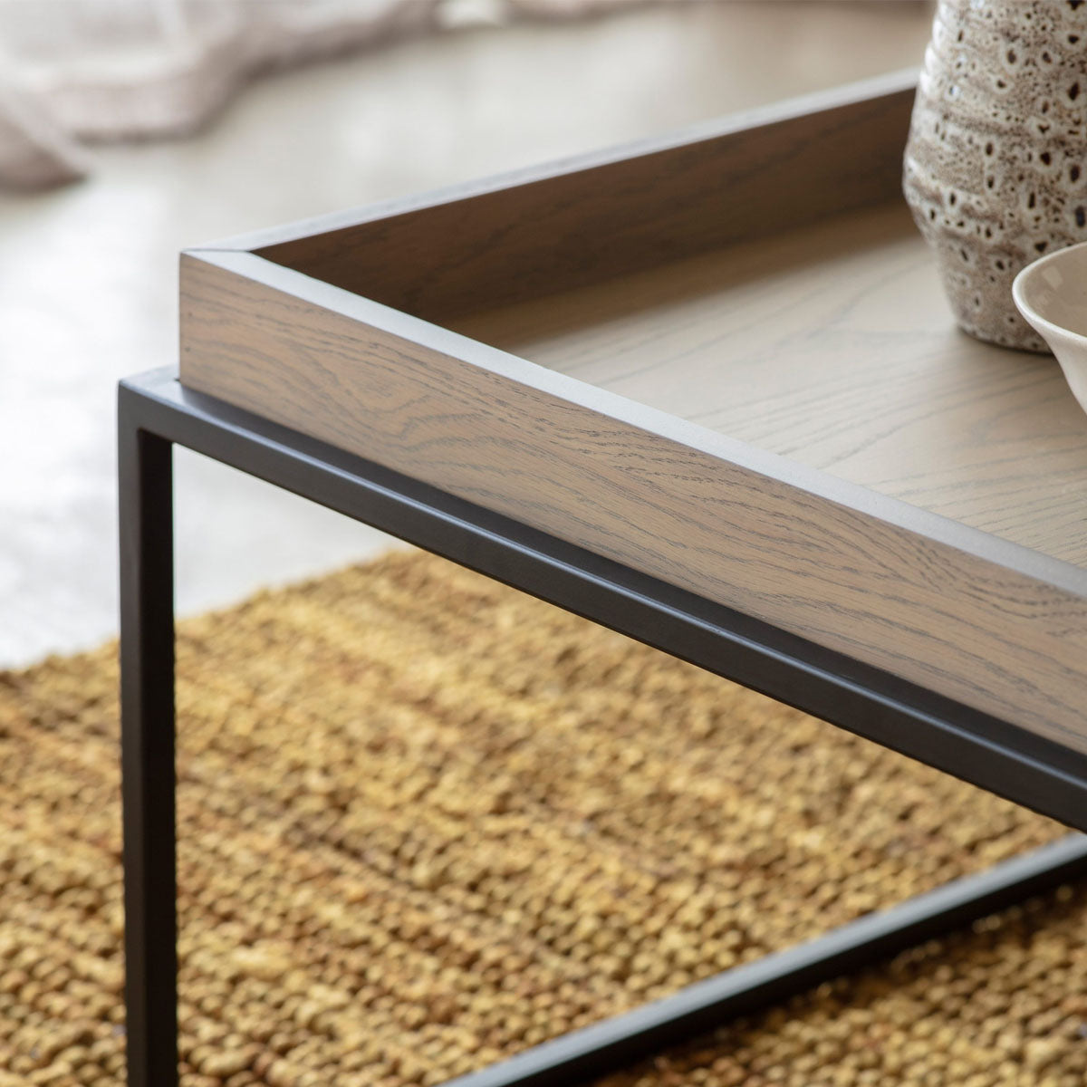 Gallery Direct Forden Tray Coffee Table Grey 900x600x400mm