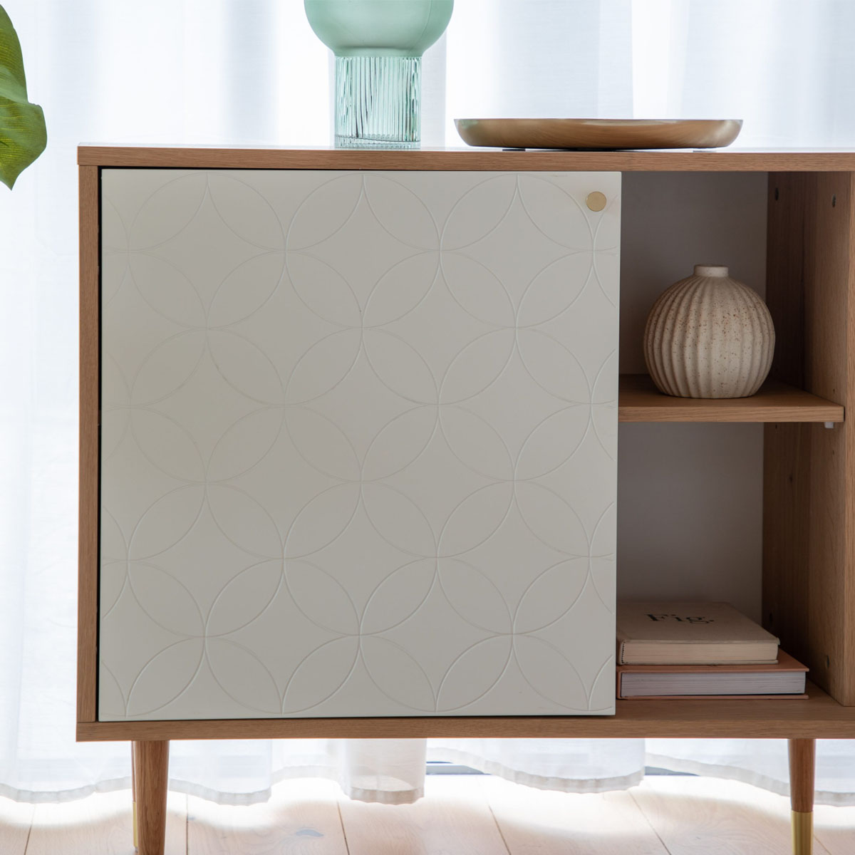 Gallery Direct Newbury Sideboard Oak White 1600x400x790mm