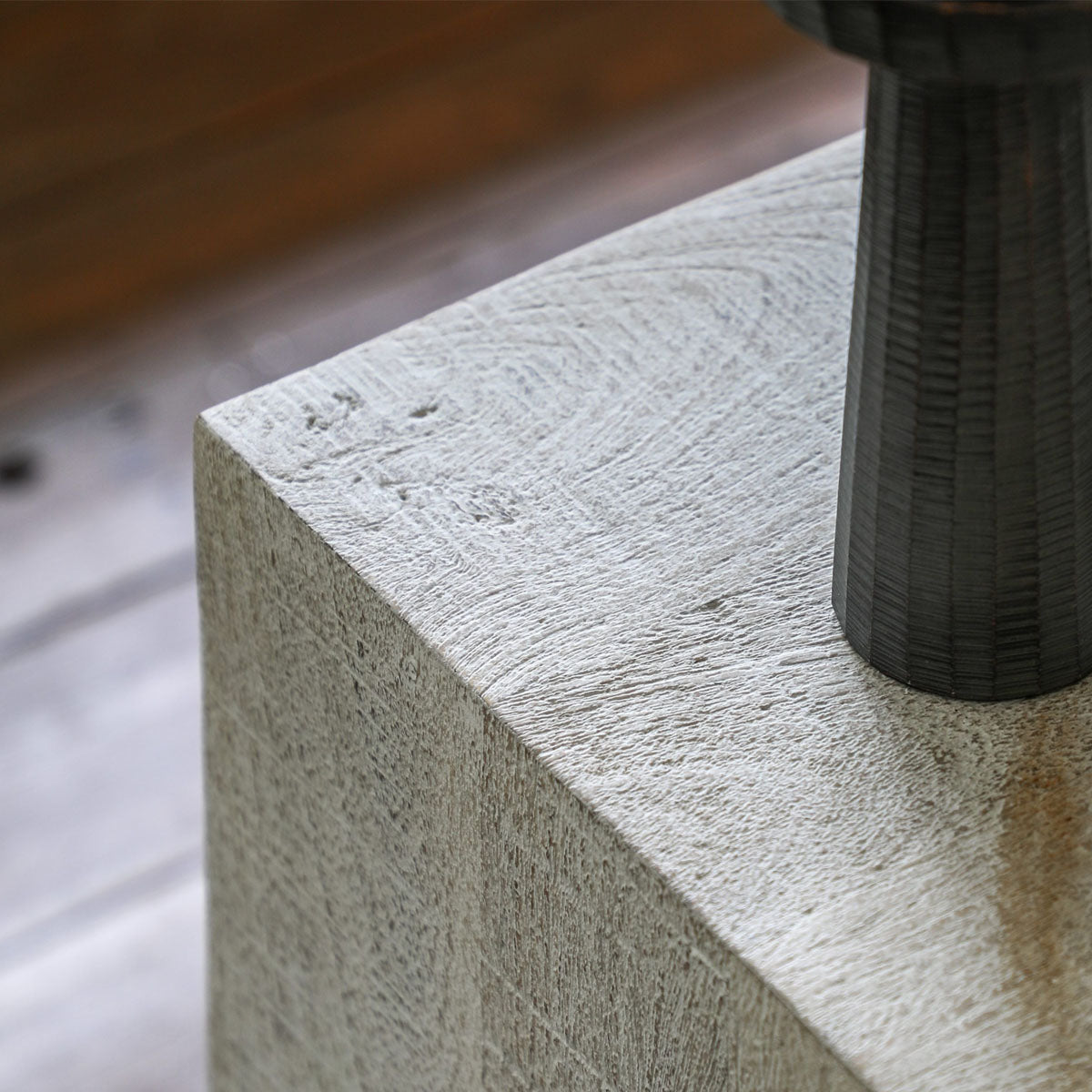 Gallery Direct Iowa Side Table Whitewash 400x400x550mm