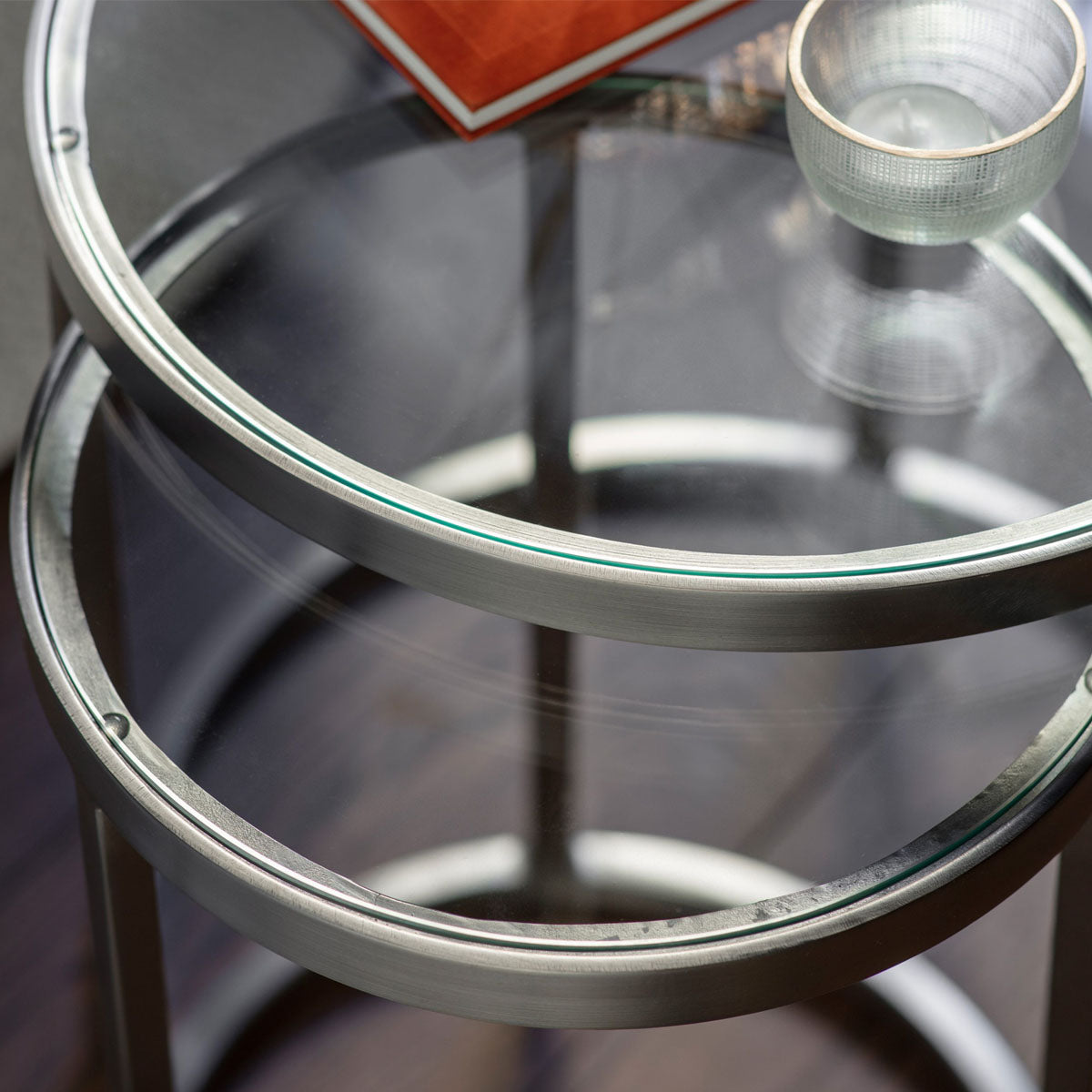 Gallery Direct Rowe Nest of Two Tables Silver