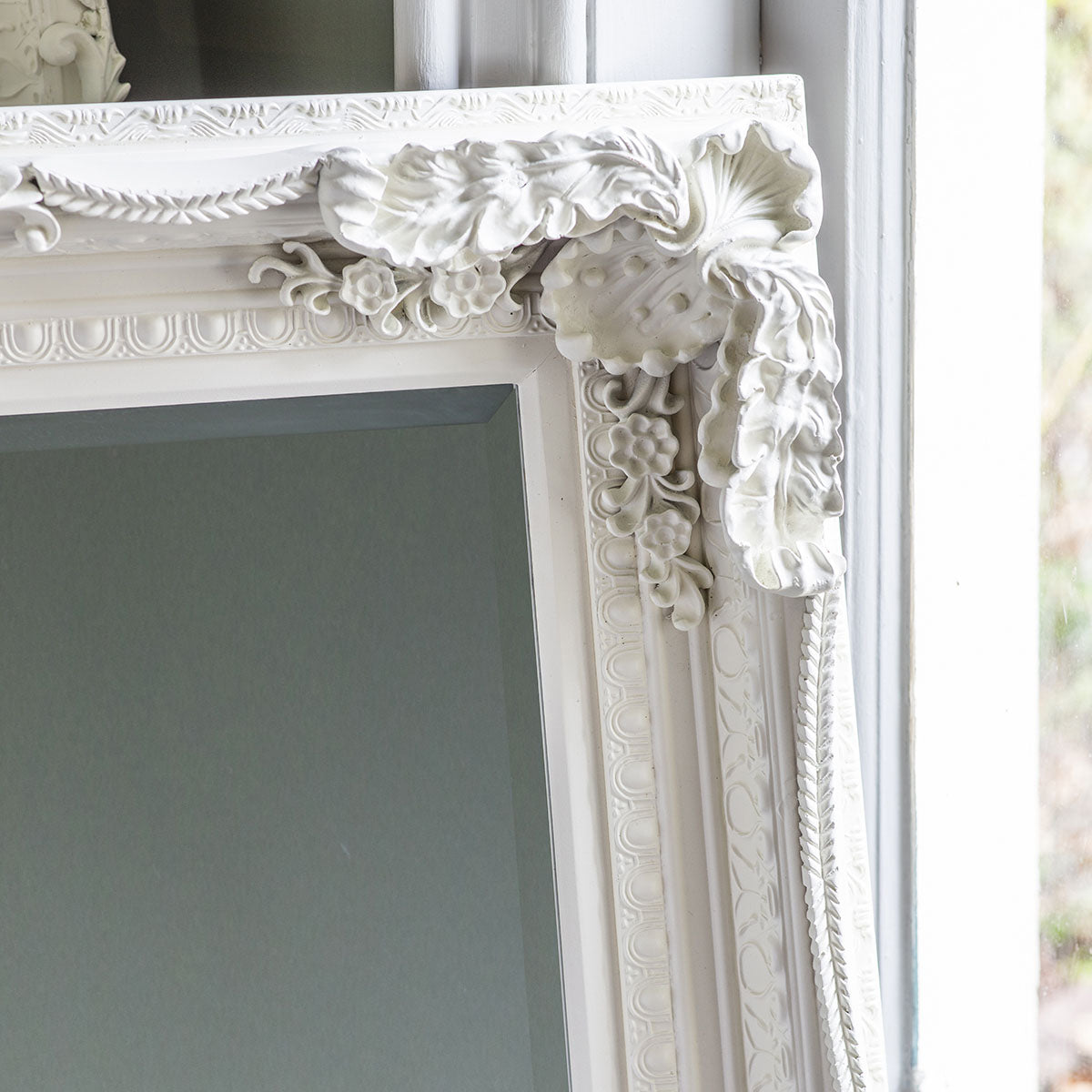 Gallery Direct Carved Louis Leaner Mirror Cream 1755x895mm