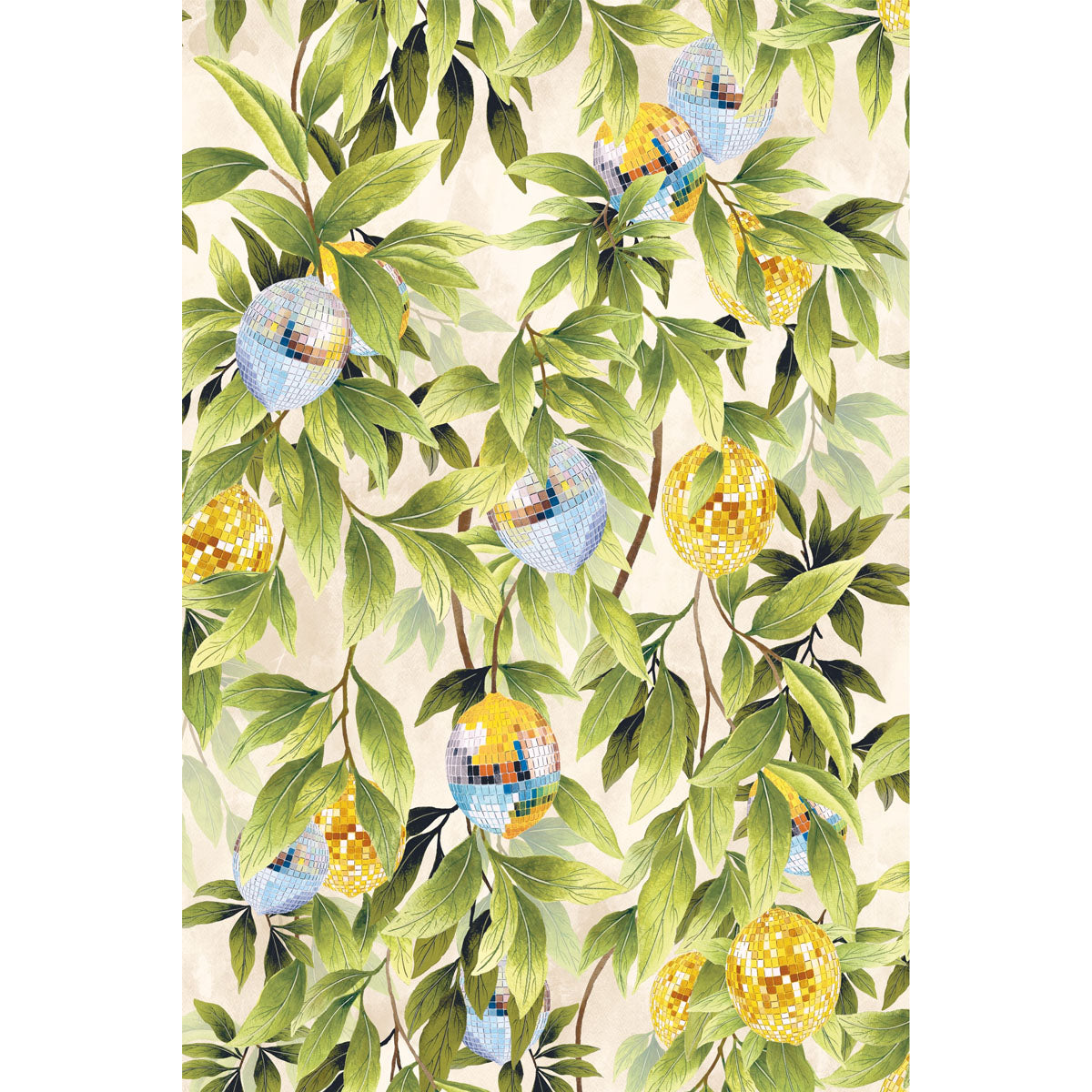 Brand McKenzie Disco Lemons Wallpaper - Cotton