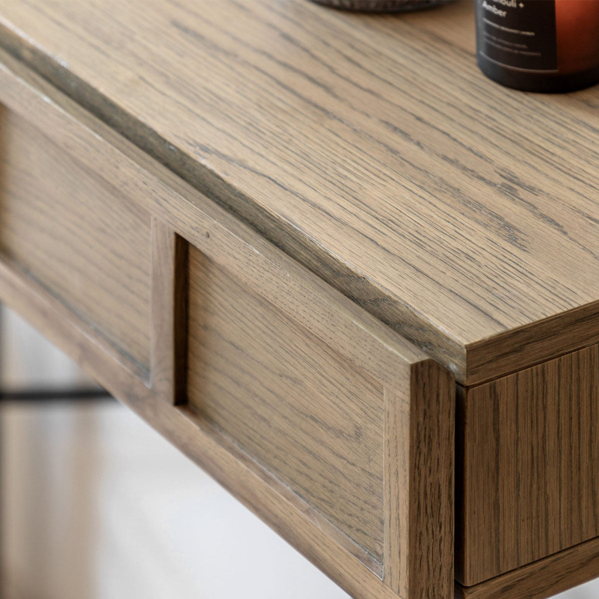 Gallery Direct Panelled 2 Drawer Console 1100x350x1100mm