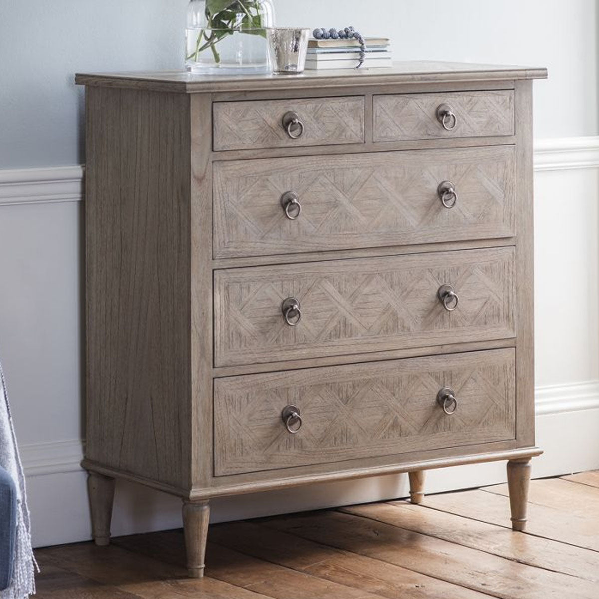 Gallery Direct Mustique 5 Drawer Chest 900x450x1019mm