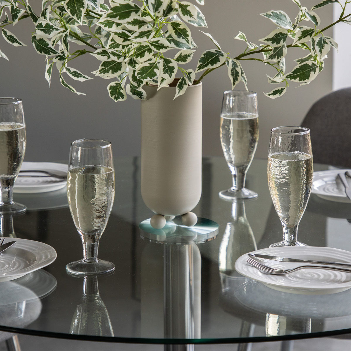 Gallery Direct Fielding Dining Table Clear Glass 1100x1100x750mm