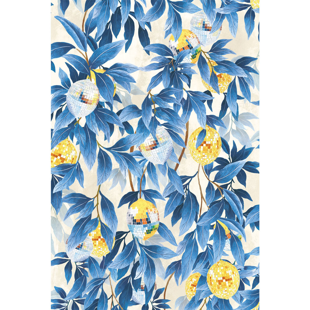 Brand McKenzie Disco Lemons Wallpaper - Mediterranean Blue