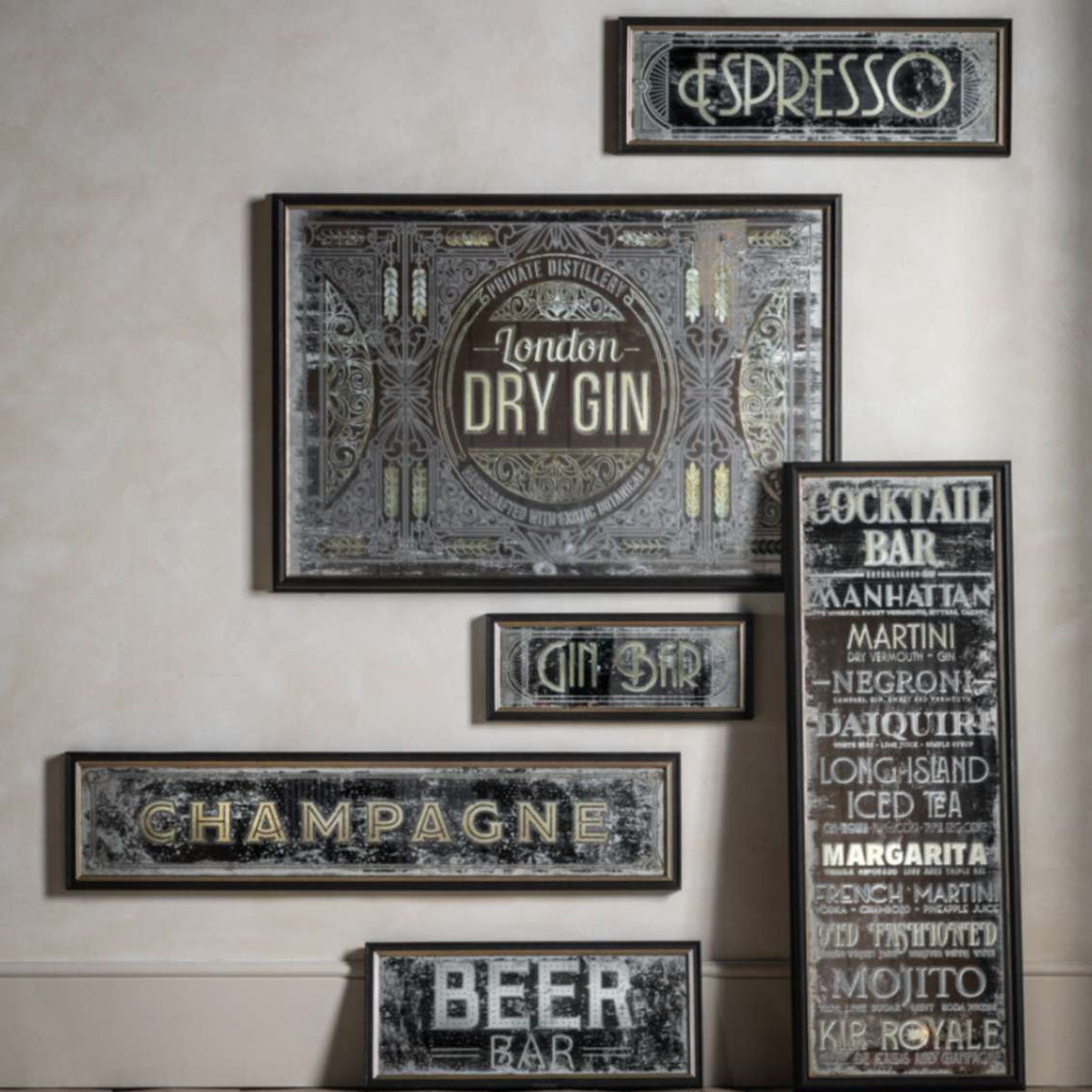 Gallery Direct Gin Bar Mirror 470x190mm