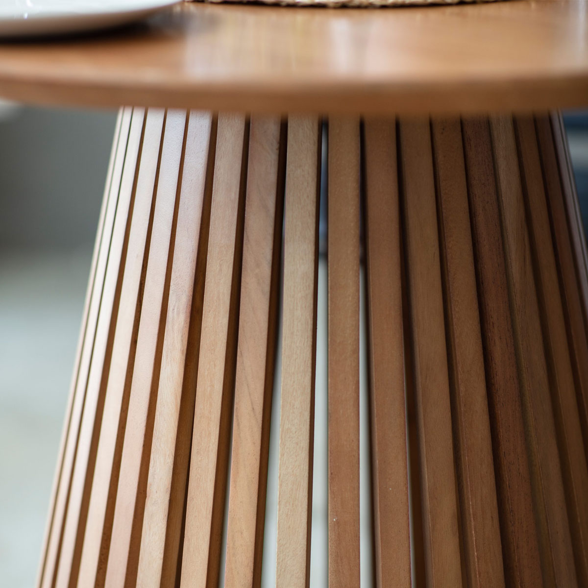Gallery Direct Brookland Slatted Dining Table 900x900x760mm