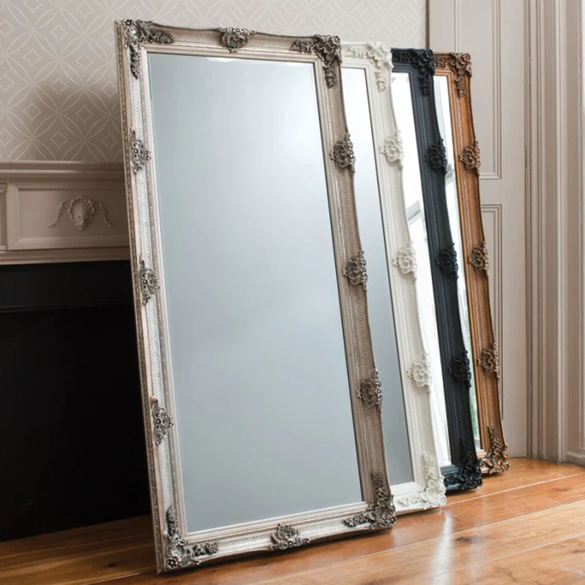 Gallery Direct Abbey Leaner Mirror Silver 1650x795mm
