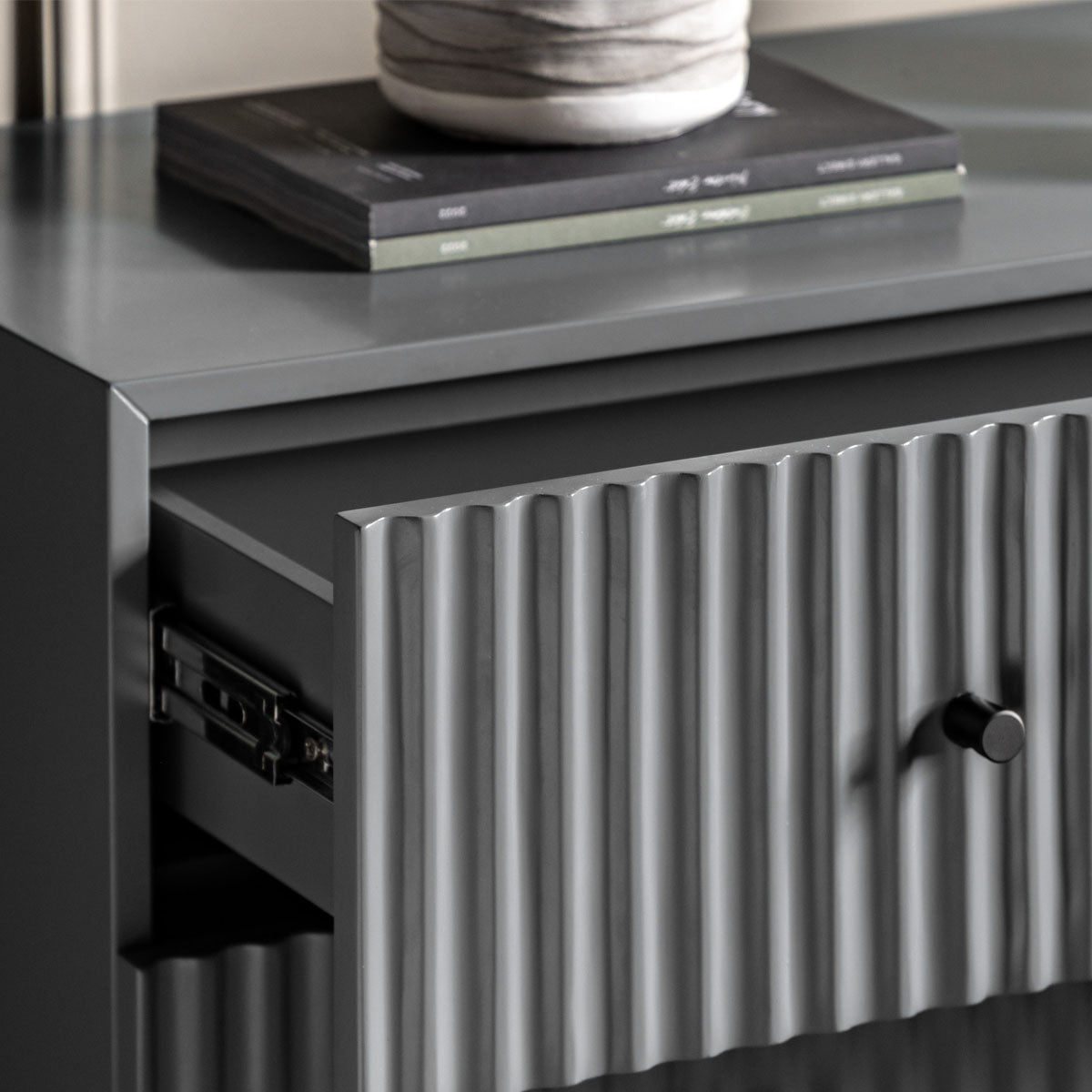 Gallery Direct Buckhurst 3 Drawer Chest Grey 400x900x750mm