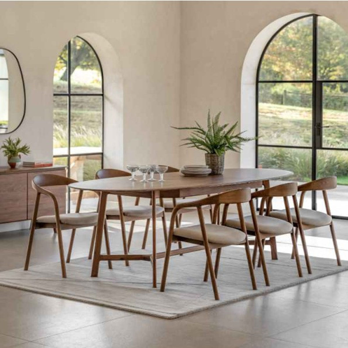 Gallery Direct Madrid Ext Dning Table Walnut  2000/2500x1000x760mm