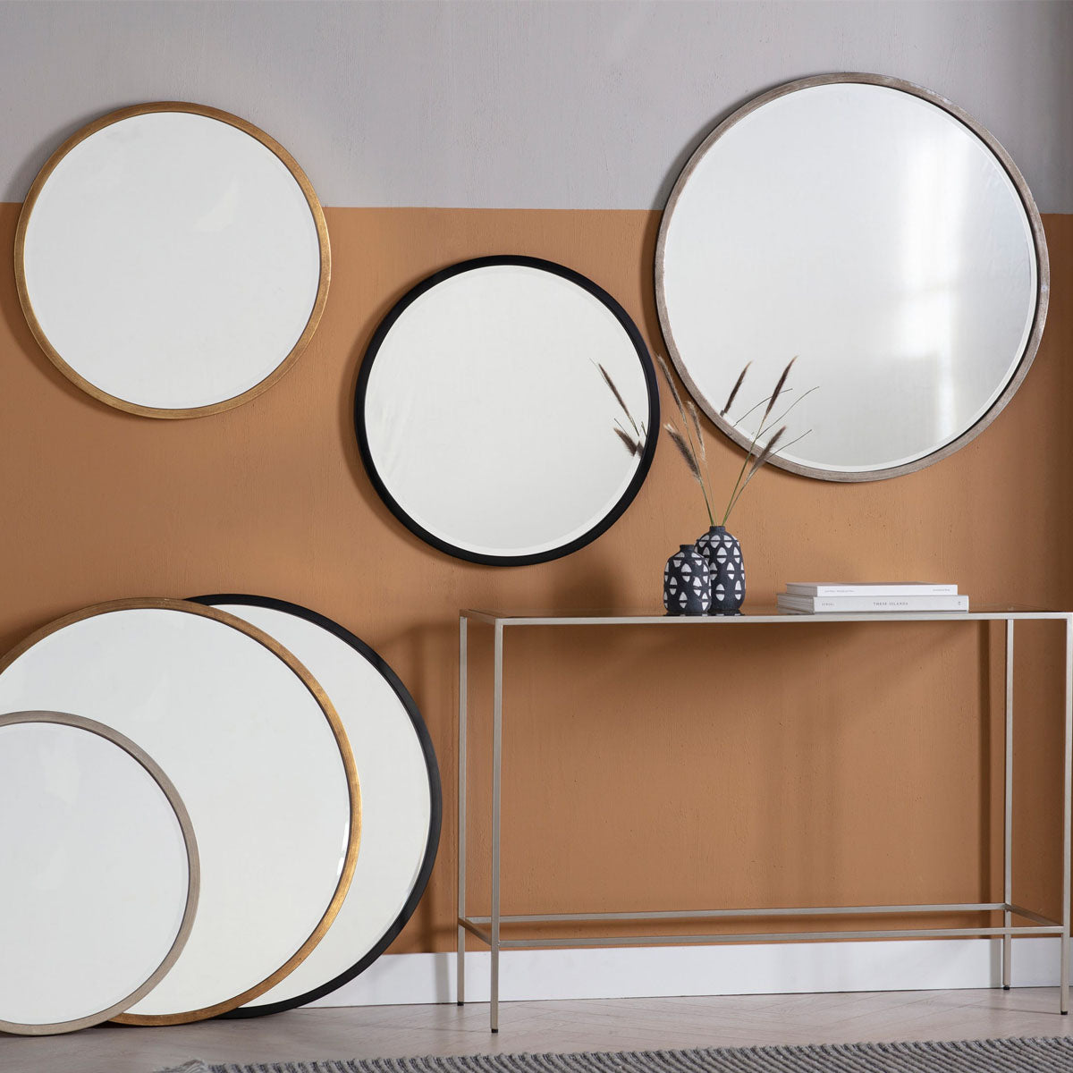 Gallery Direct Higgins Round Mirror Black 600x600mm