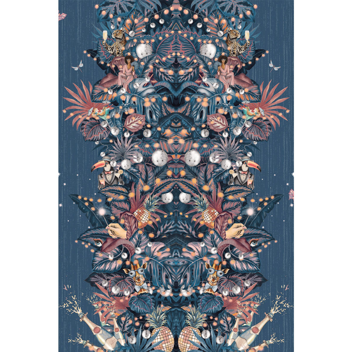 Brand McKenzie Paradise Party Wallpaper - Blueberry Rose