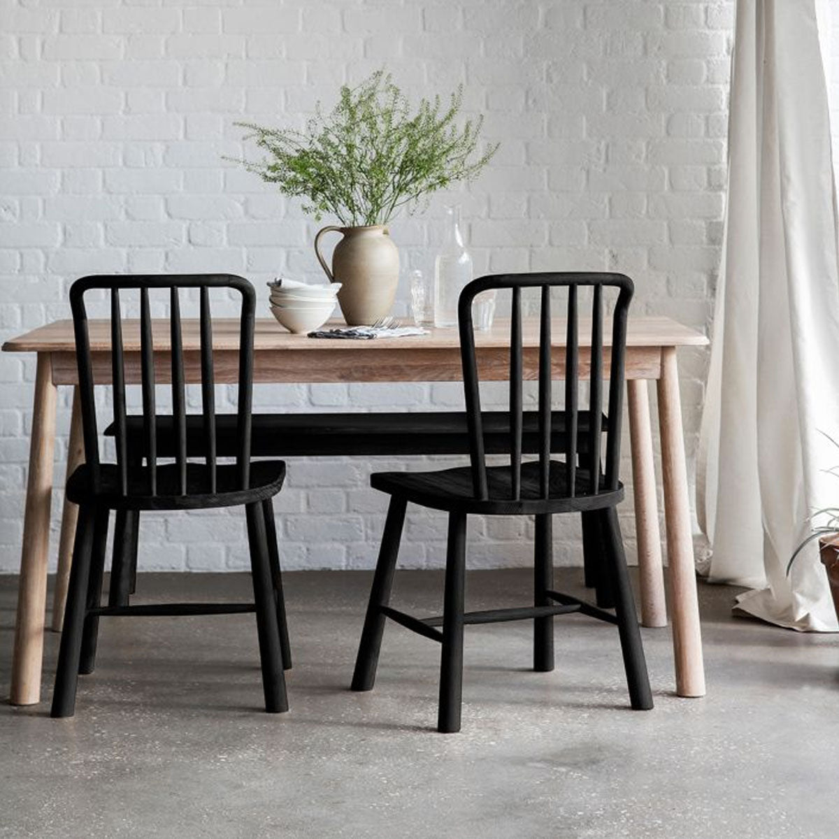 Gallery Direct Wycombe Dining Bench Black 1300x360x460mm