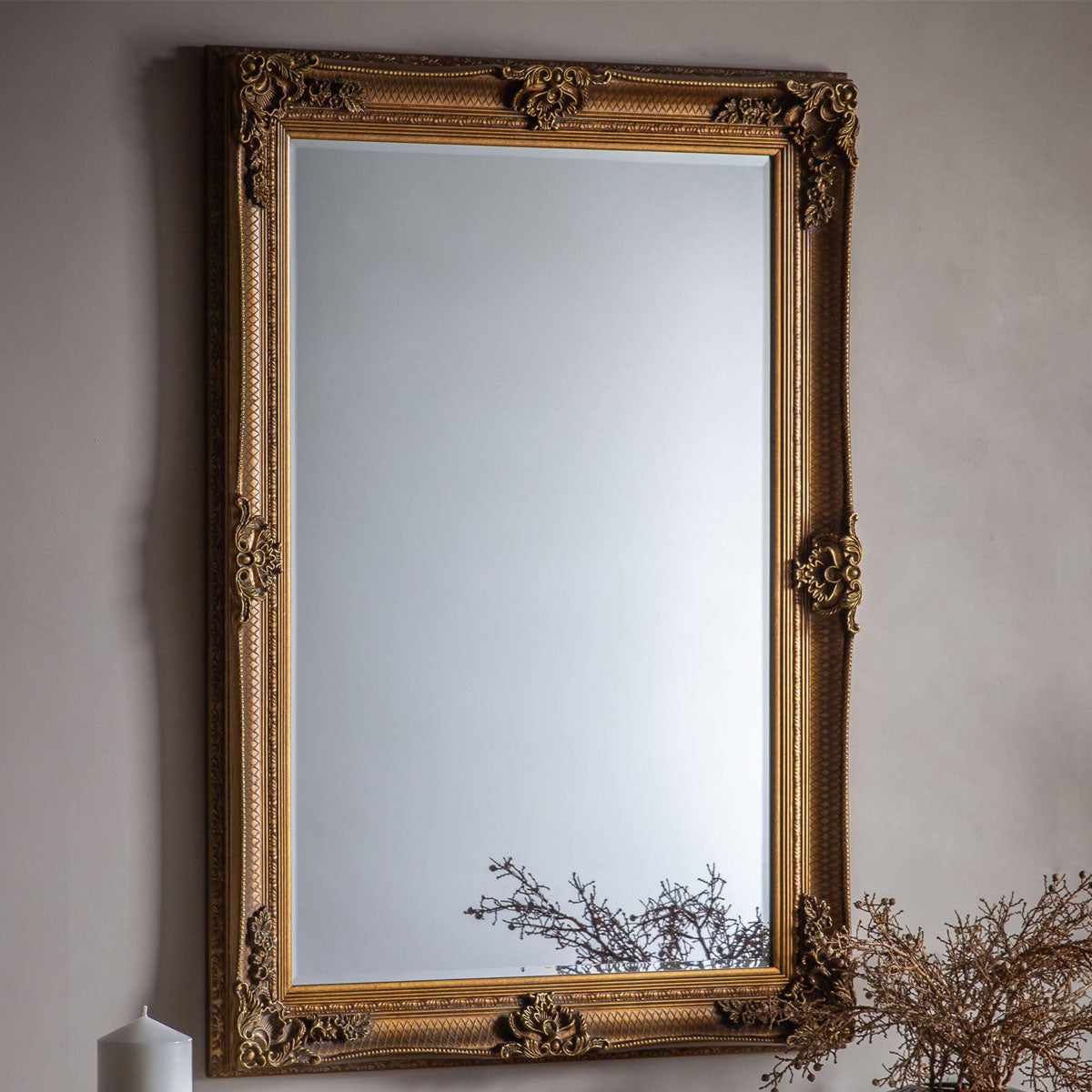 Gallery Direct Abbey Rectangle Mirror Gold 1095x790mm