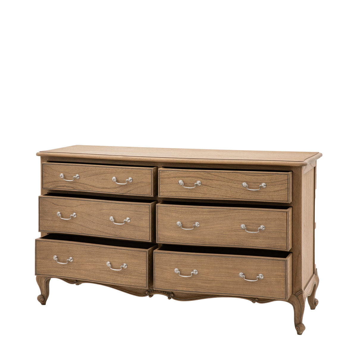 Gallery Direct Chic 6 Drawer Chest Weathered 1470x510x827mm