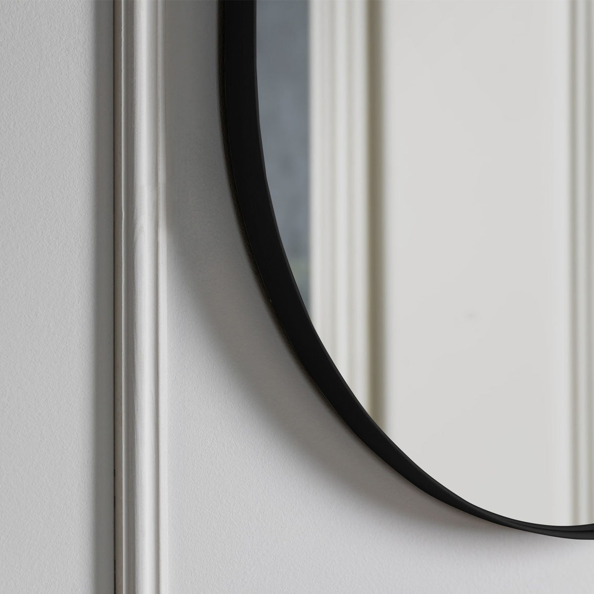 Gallery Direct Hurston Elipse Mirror Black 600x30x900mm