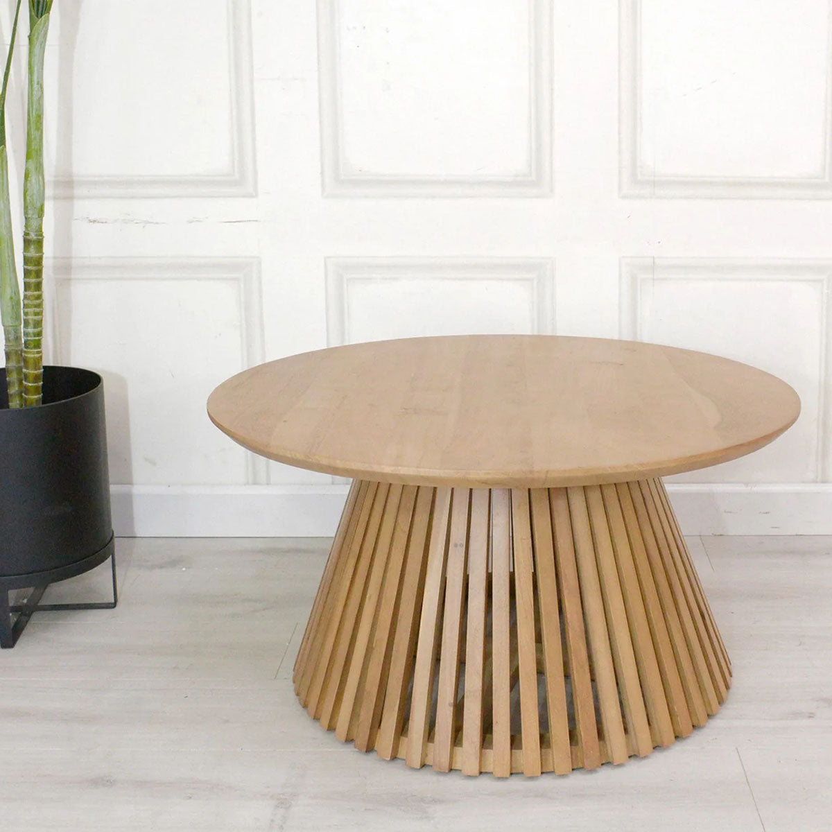 Gallery Direct Brookland Slatted Coffee Table 800x800x400mm