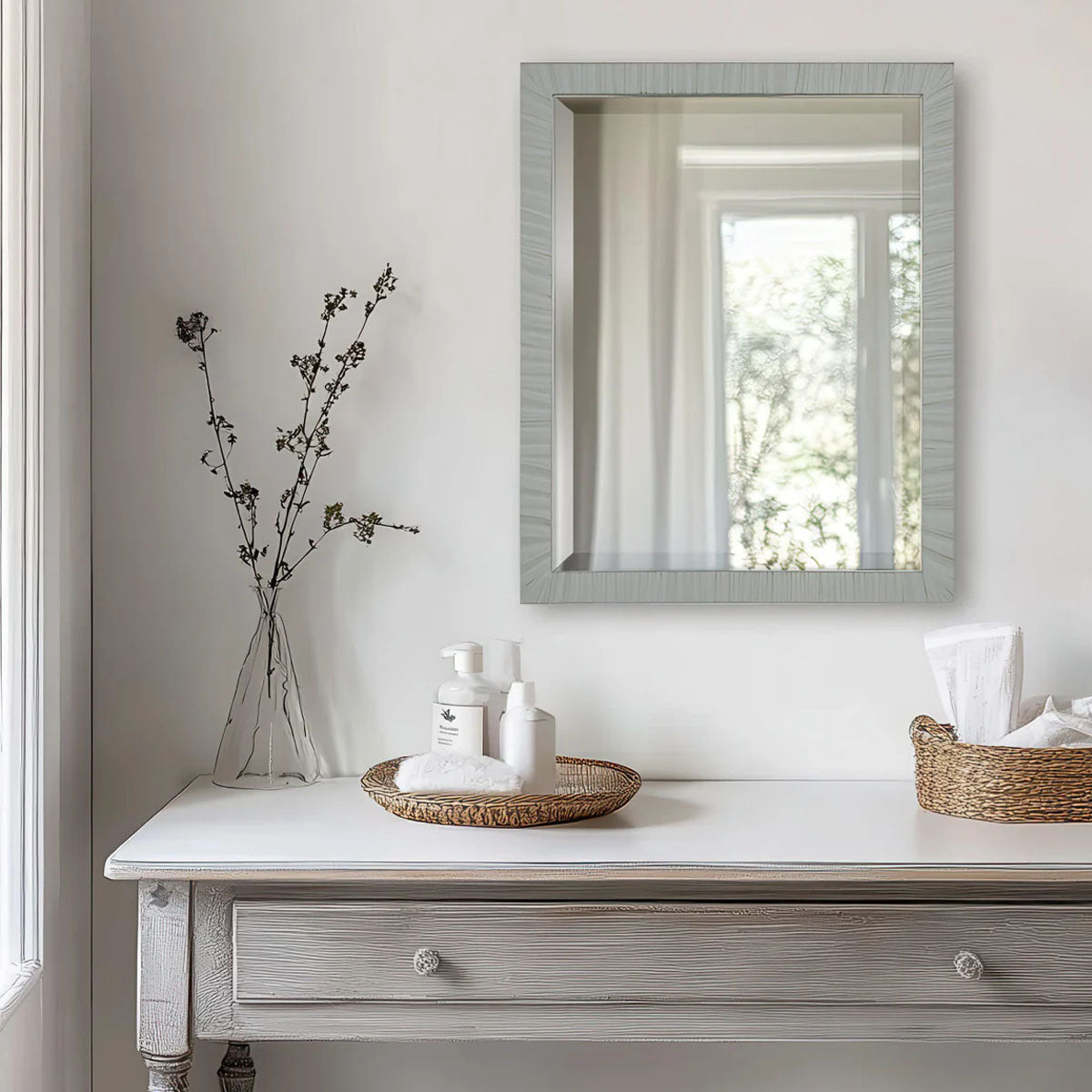 Gallery Direct Cromer Mirror Soft Grey 500x25x500mm