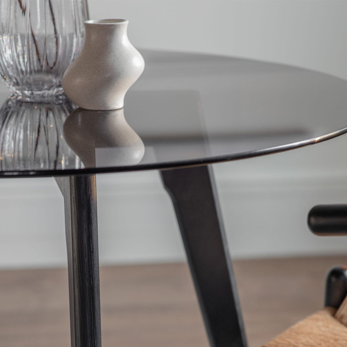 Gallery Direct Blair Round Dining Table Black 900x900x750mm