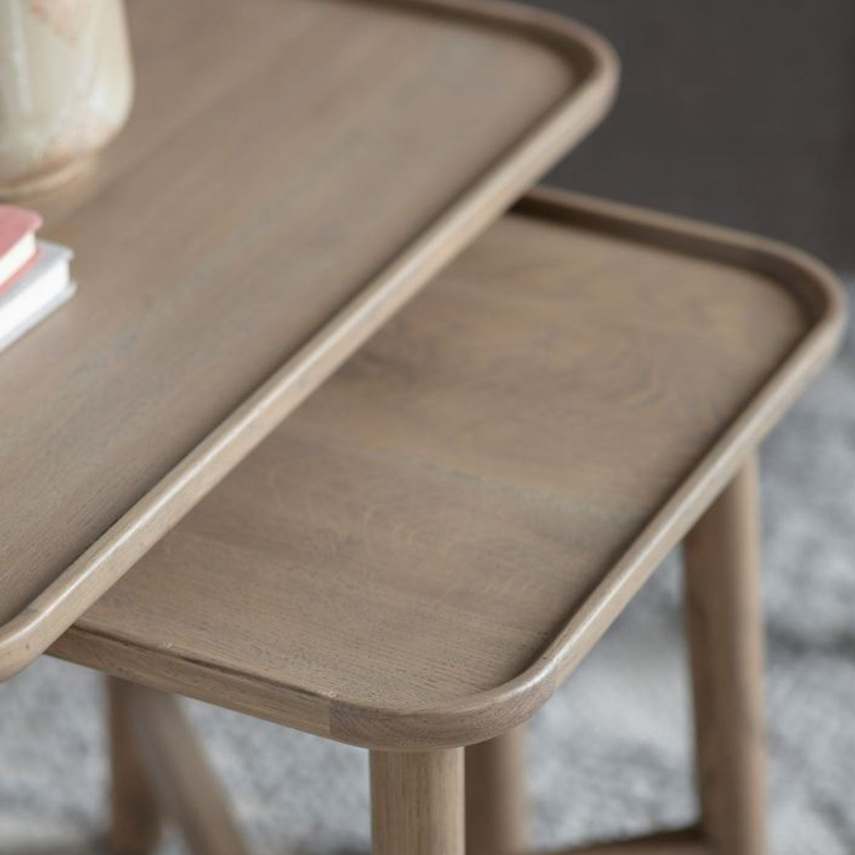 Gallery Direct Kingham Nest Of 2 Tables Grey 600x450x460mm