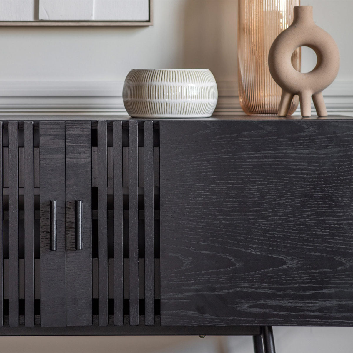 Gallery Direct Holsen 2 Door Sideboard Black 1200x420x970mm