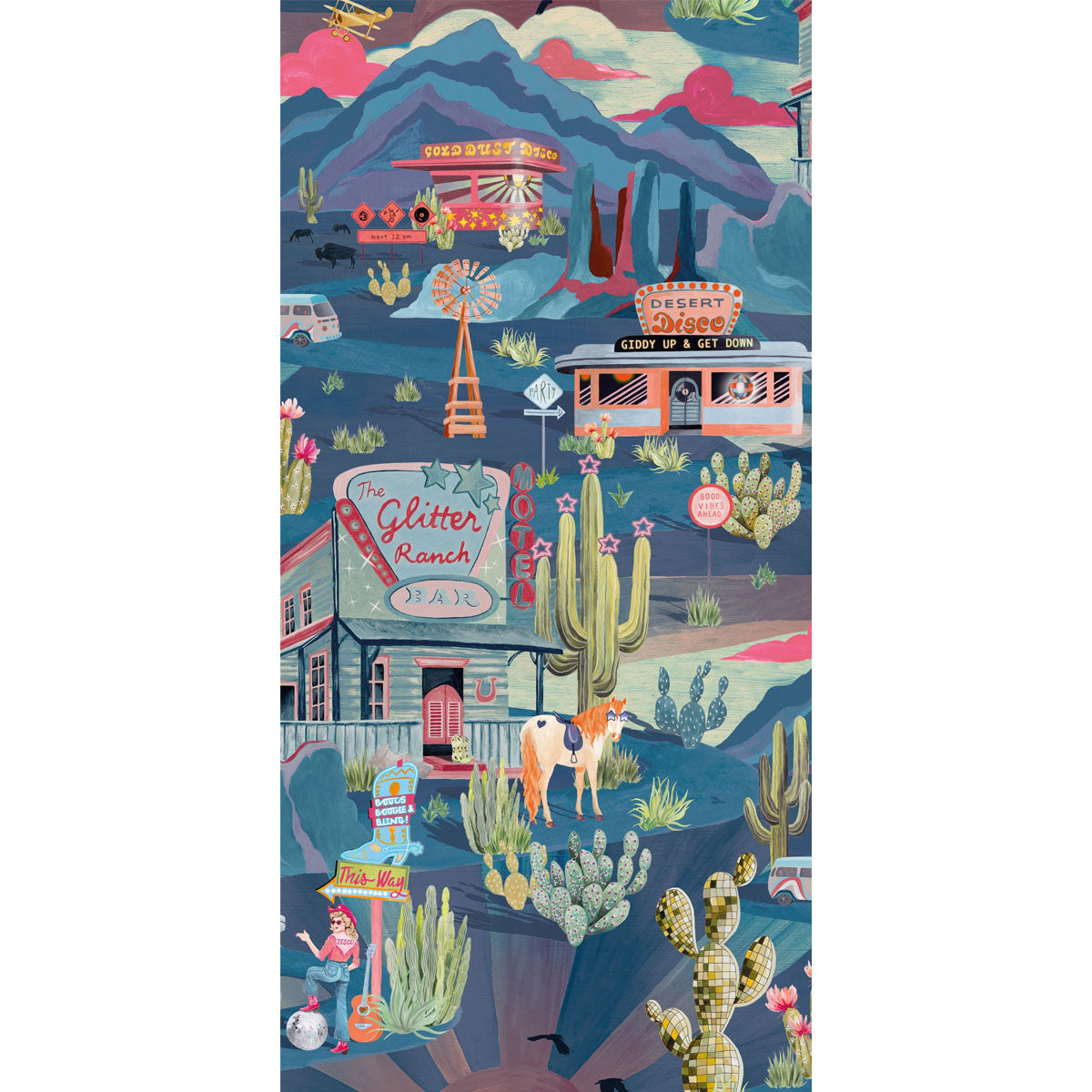 Brand McKenzie The Glitter Ranch Wallpaper - Dusk