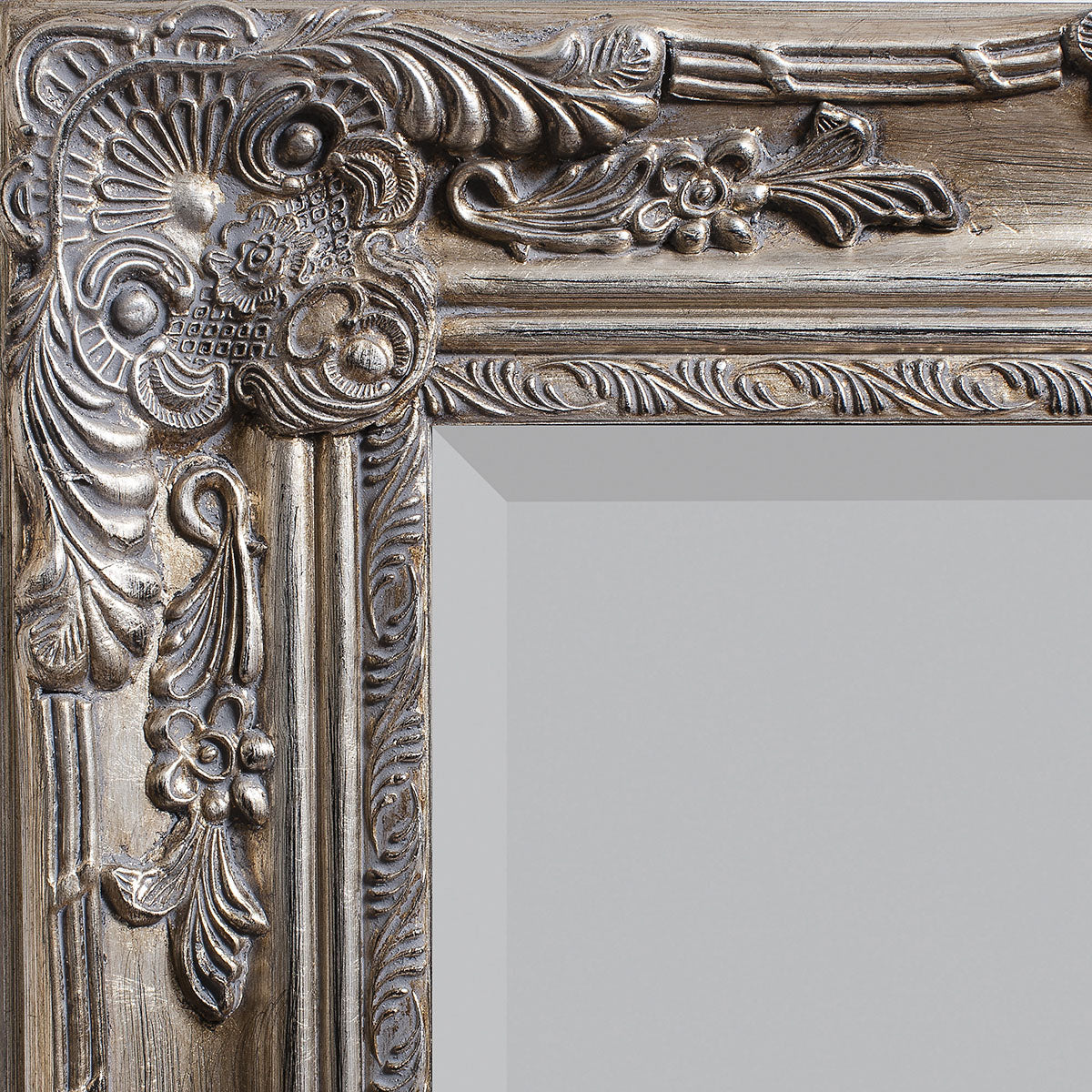 Gallery Direct Hampshire Leaner Mirror Antique Silver 1700x840mm