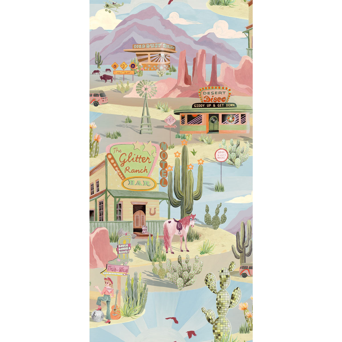 Brand McKenzie The Glitter Ranch Wallpaper - Summer