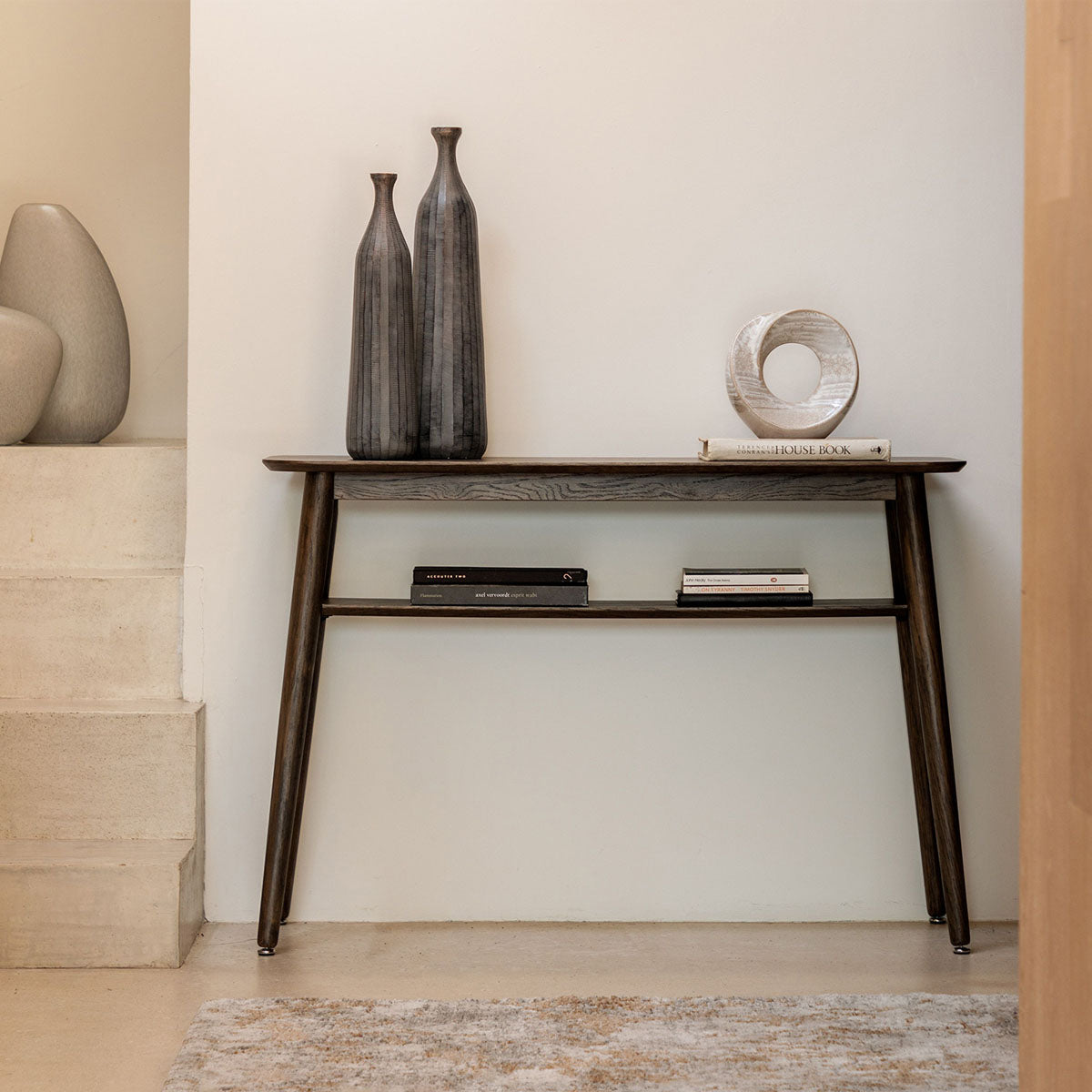 Gallery Direct Hatfield Console Table Smoked 1100x350x750mm