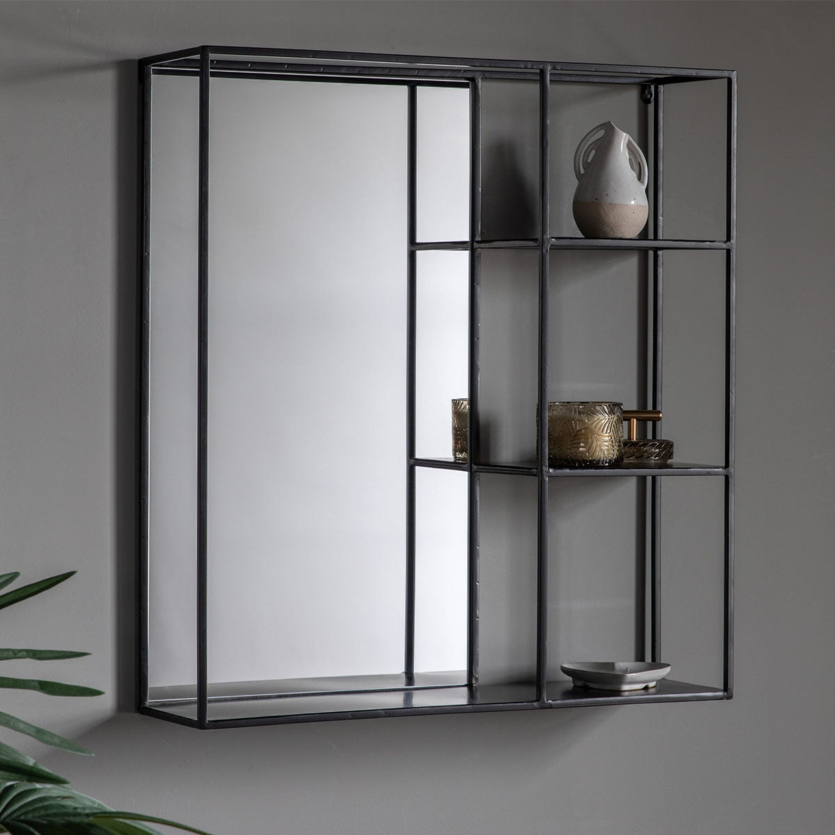 Gallery Direct Bassan Mirror Shelf Black 600x120x650mm