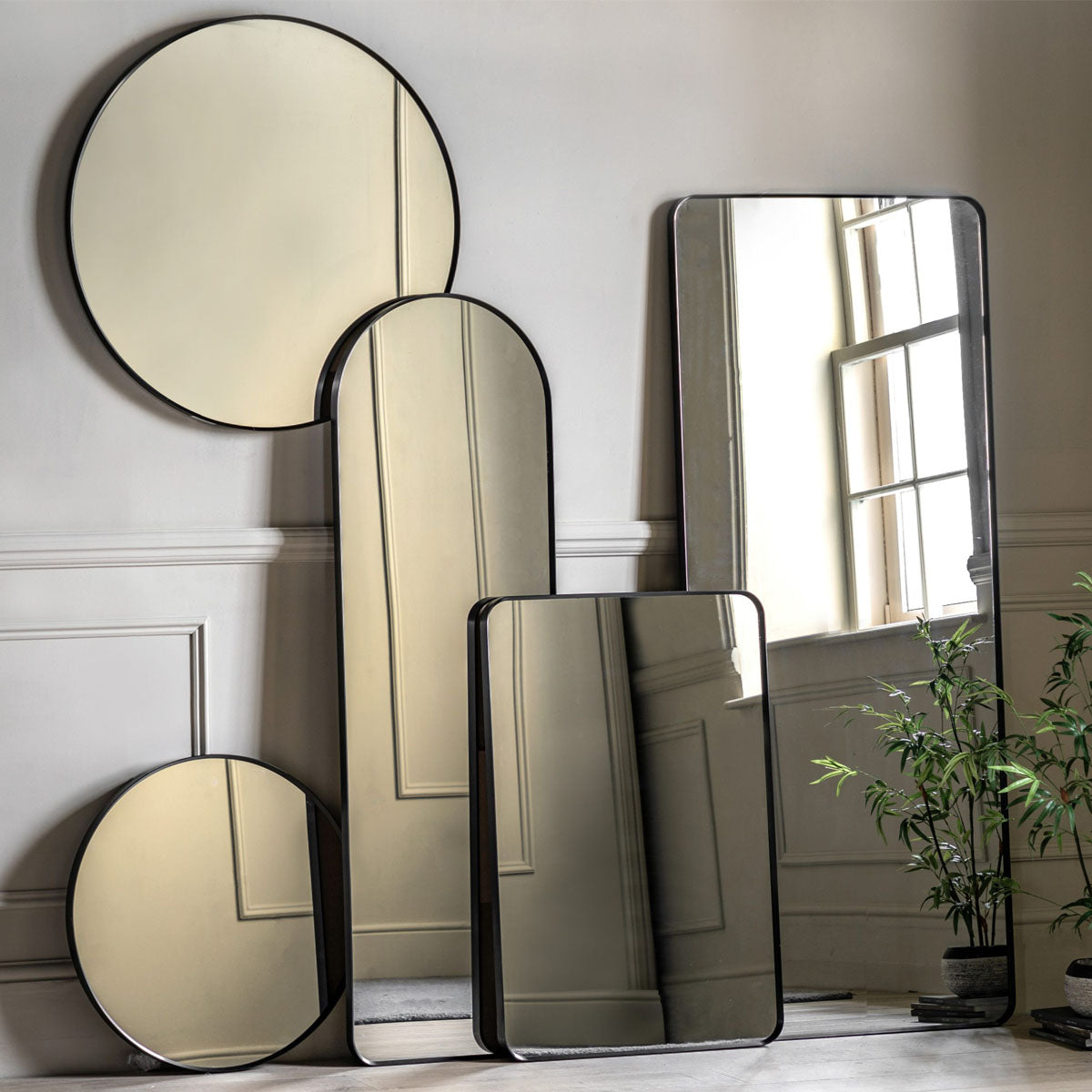 Gallery Direct Holworth Leaner Mirror Black 700x35x1700